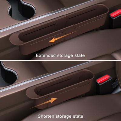 1pc Retractable Car Seat Gap Storage Box Storage Box Car Interior Storage Accessories Car Seat Gap Filler For Mobile Key Card