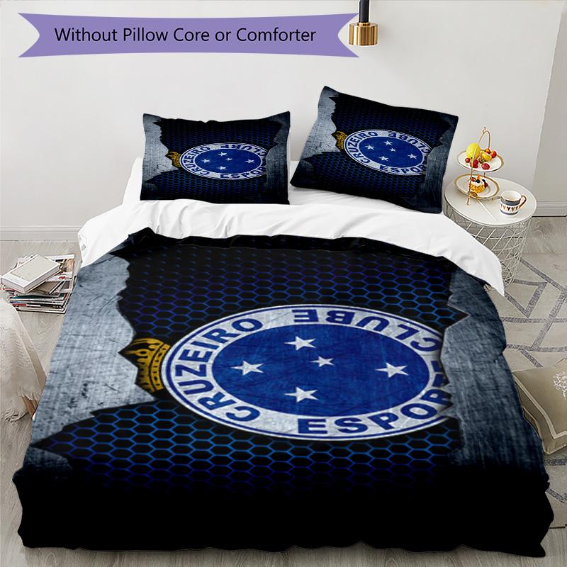 Cruzeiro Esporte Clube Printed Pattern Duvet Cover Set – includes 1 duvet cover and 2 matching pillowcases Bedroom decor Christmas gifts