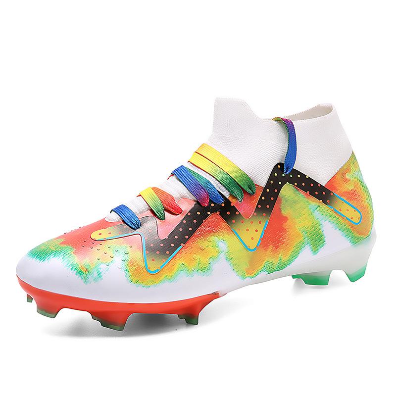 

Мужские бесшовные футбольные бутсы для тренировок на траве, высокие, AG/TF, двойные шипы, дышащие, удобные, сто футбольных бутс 34