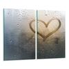 Glas-Schneidebrett 2x 30x52 Herz