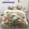 Flower Bird Pattern Bedding Quilt Set  Home Decoration  Gift (1 * duvet cover + 2 * pillowcase  without core)