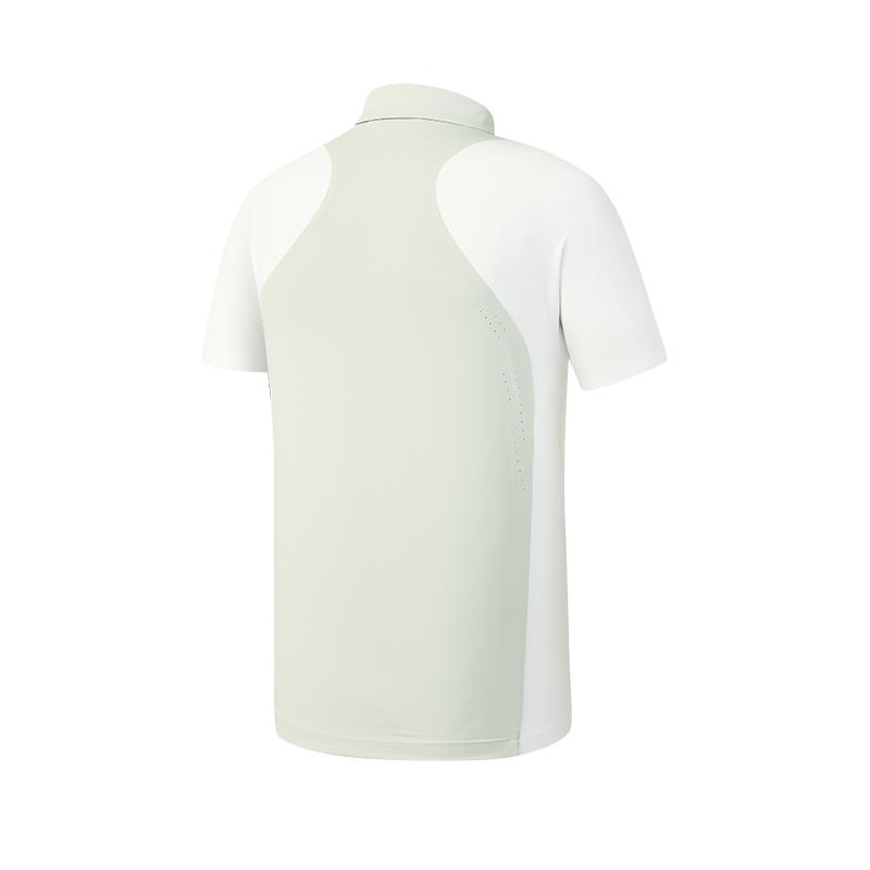 FILA Golf Series Minimalist Color-Block Comfortable Sports Casual Knit Short Sleeve Polo Shirt Men tops Fog-Gray A11M625119FGY