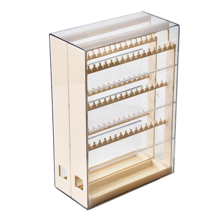 1PCS Organisateur de Bijoux en Plastique Transparent Boîte à Colliers Bracelets Anti-poussière Support à Bijoux Boucles d'Oreilles Boîte de Rangement pour Boucles d'Oreilles