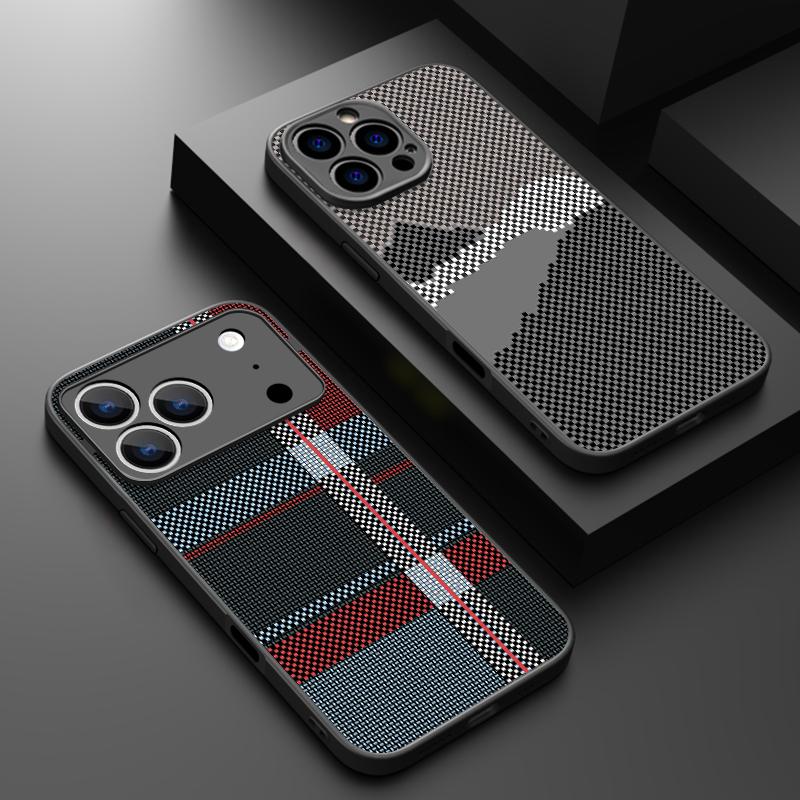 Luxury Cloth Texture Case For iPhone 17 Pro Max Case iPhone 16 Pro Max 15 14 13 16E 17E Magnetic For Magsafe Hybrid Matte Cover
