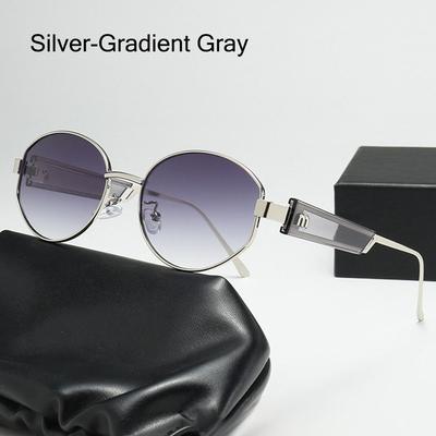 Retro Round Metal Frame Sunglasses Uv Protection Premium Feeling  Eyewear Small Frame Shades For Women & Men