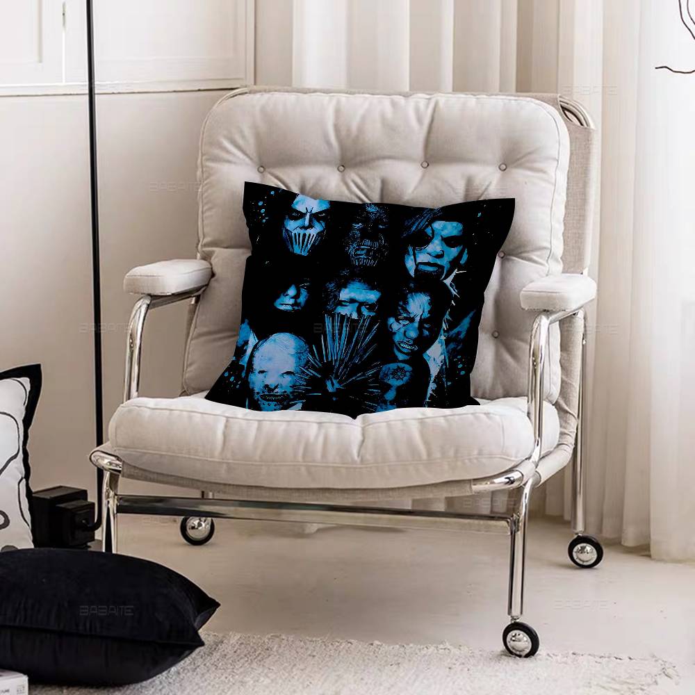 

Band S-slipknot Music Pillow Cover Sofa Cushion Cover Home Room Decoration Children Gift 12x12Inch