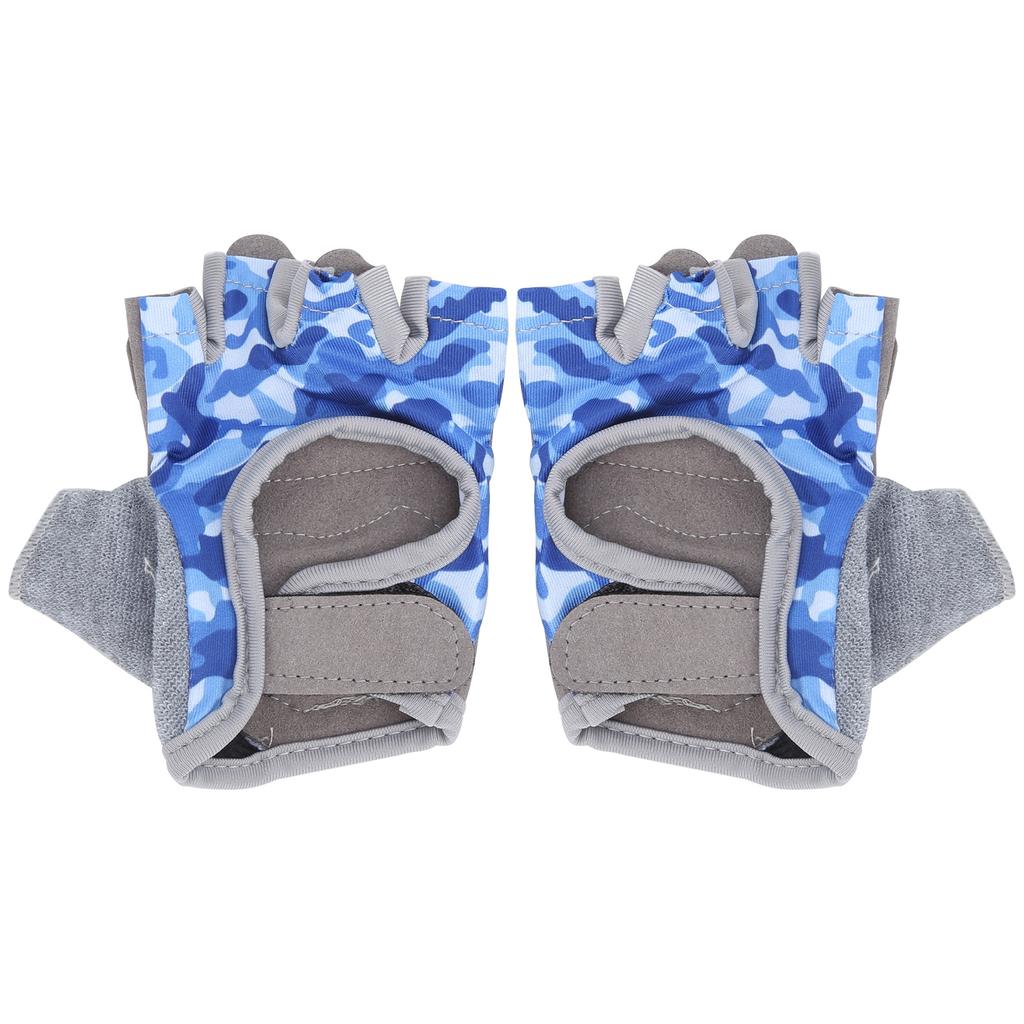 NonSlip Blue Half Finger Cycling Children S Gloves Fitness Riding Protective Equipment(XXS )
