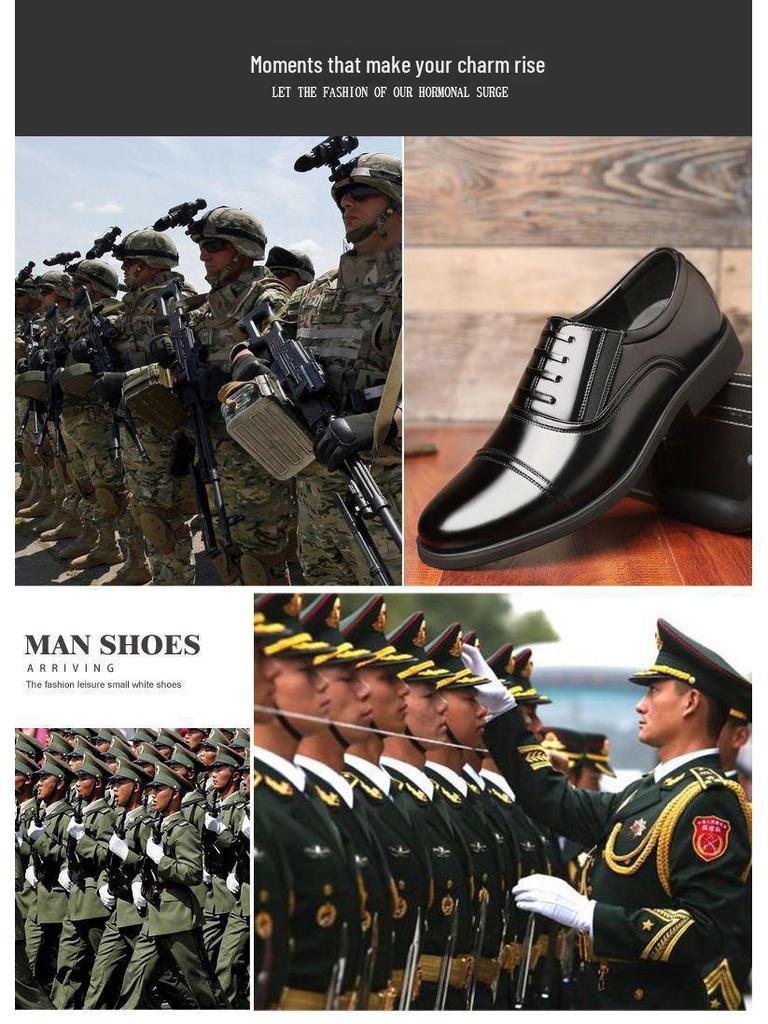 Men's British Style Three-joint Leather Shoes for Work and Casual Wear.