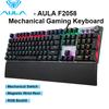 Aula F2058 Mechanical Gaming Keyboard, Wired 108 Keys with RGB Backlit, Magnetic Wrist Rest, Multimedia Knob, Anti-Ghosting for