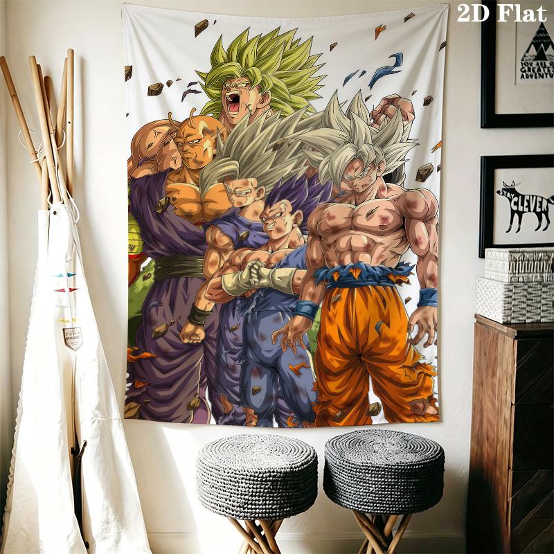 Dragon Ball Z Wall Tapestry Aesthetic Wall Hanging Printed Fabric Blanket Decorative Tapestries For Bedroom Living Room Home Decor