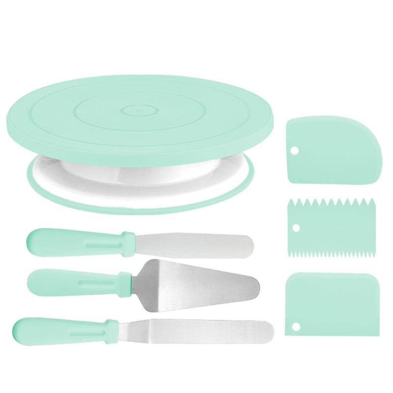 FAIS DU Macaron Cake Turntable Set with Cream Nozzles Scrapers Upgraded Revolving Cake Stand Tools for Baking Pastry Decorations