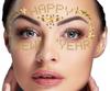 Happy New Year Face Stickers Crystals Gold New Year' Eve Ball