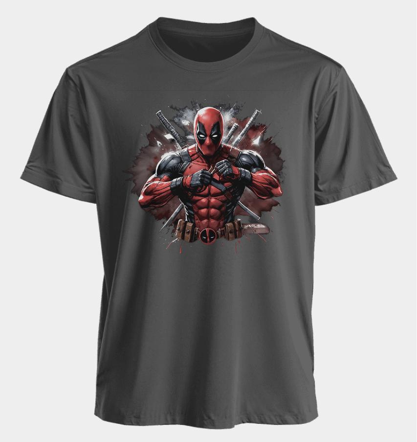 Men's and Women's T-shirts Deadpool Summer American Spring and Autumn Sports Fitness Oversized Fashionable Short-sleeved
