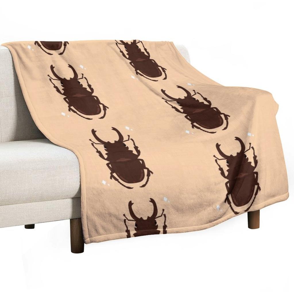 Cute Stag Beetle Throw Blanket bed plaid Tourist anime Retros Blankets