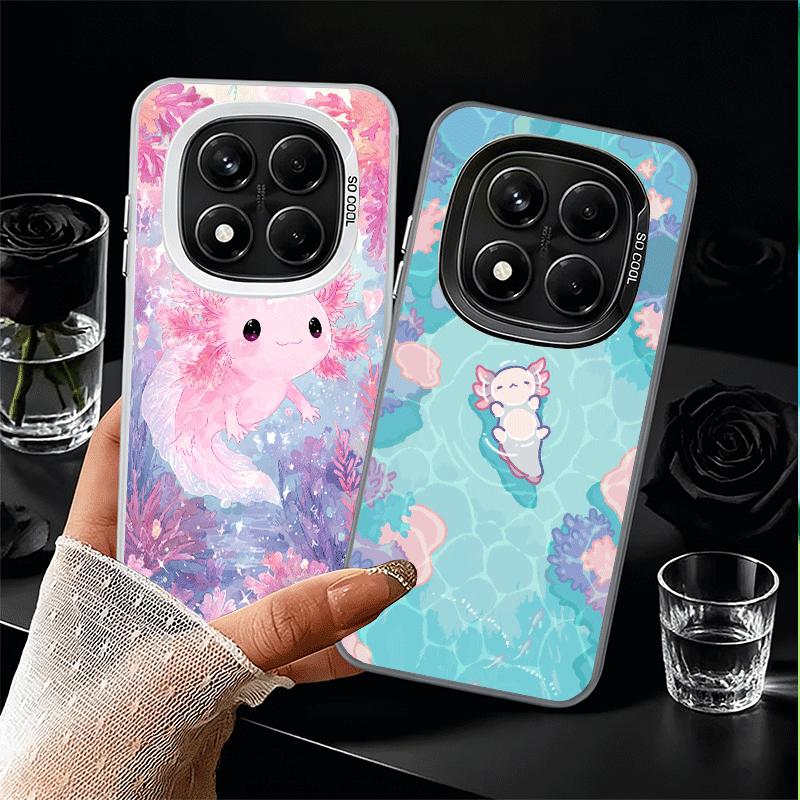 Axolotl Cartoon Cute Soft Phone Case for Samsung Galaxy S24 S25 FE S26 Edge S23 Ultra S22 Plus S21 + Shockproof Cover Back Shell