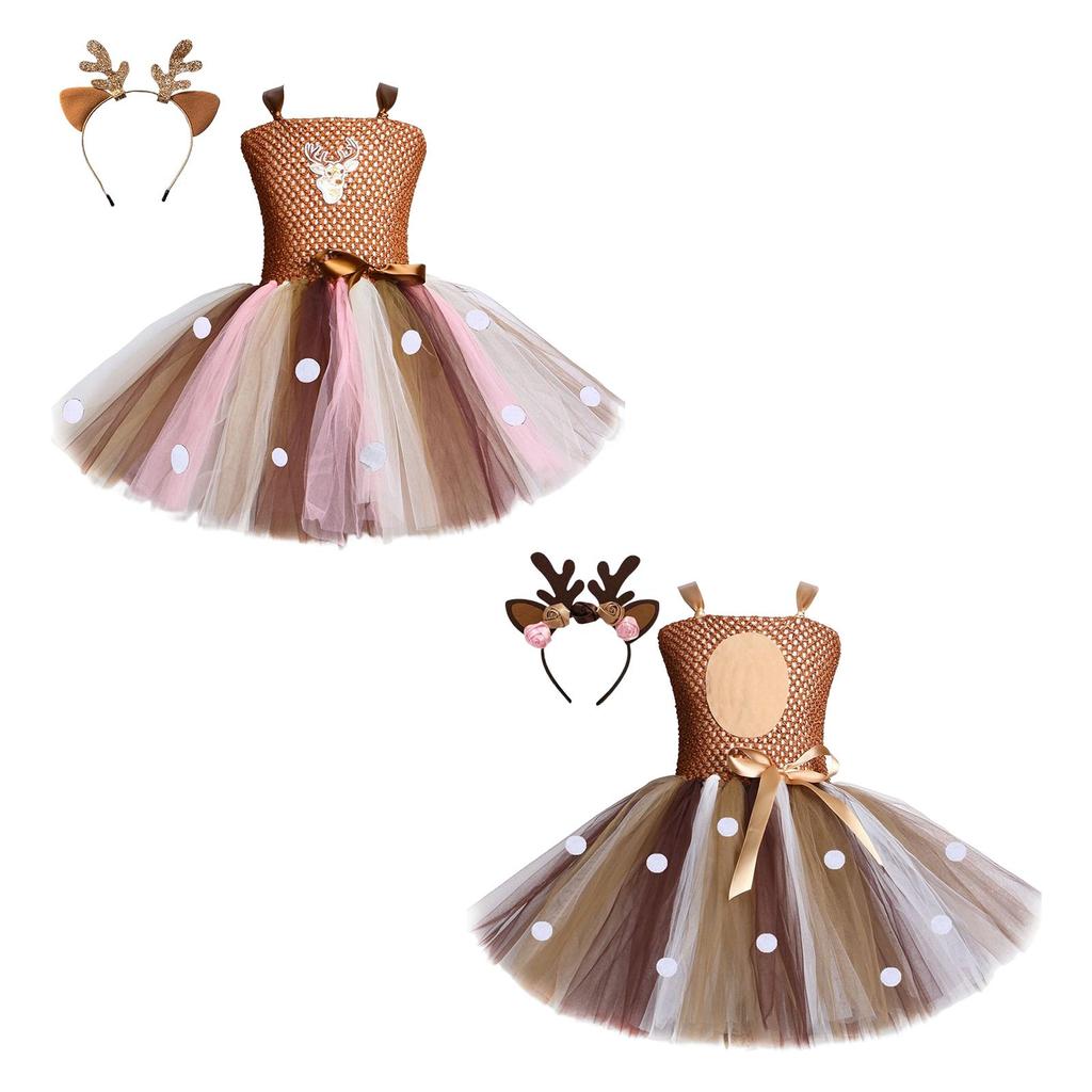 Reindeer Tutu Dress for Girls Children Clothes Princess Costume Birthday