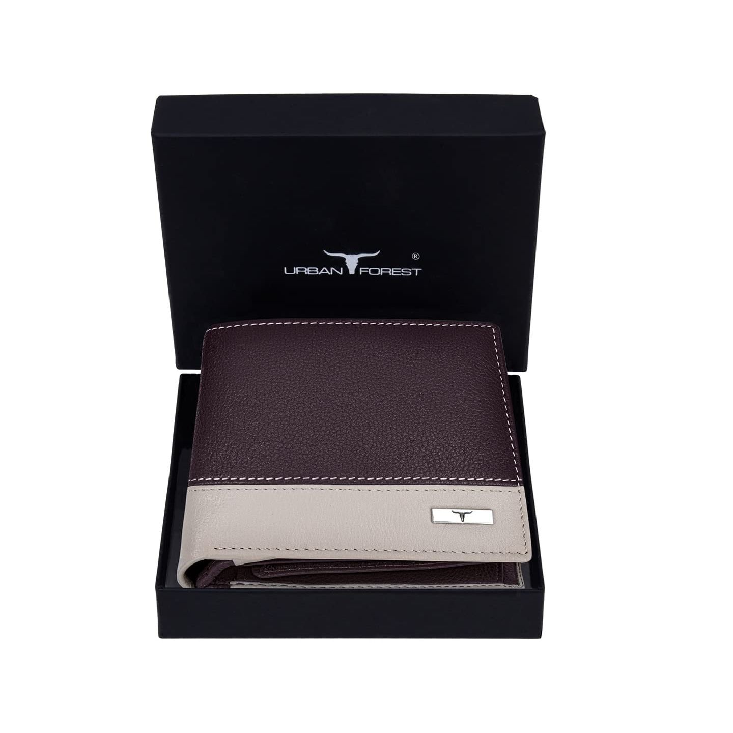 

Мужской кожаный кошелек URBAN FOREST Seattle черного/песочного цвета