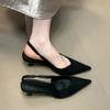 Spitze High-Heel Einzel-Schuhe, dünner Absatz, temperamentvoll zum Rock, flachmündige Bag-Head Sandalen.