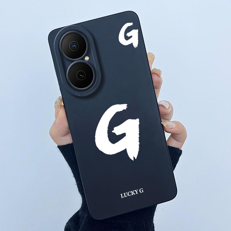 For Huawei Nova Y73 4G Lucky Initial Letter Phone Case For Huawei Nova Y73 NovaY73 4G Soft Silicone Back Cover Shockproof Bumper