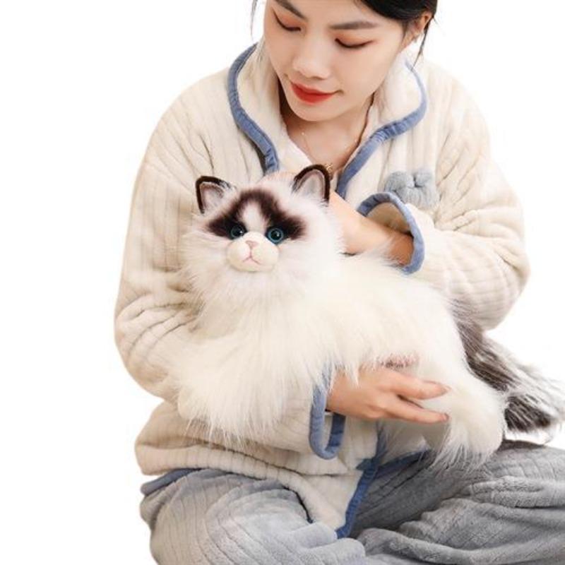 Neue Süße Siamkatzenpuppe, Stoffpuppe, Plüschtierpuppe