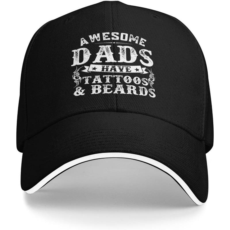 Tolle Papas haben Tattoos und Bärte Baseballkappe Polyester Vintage-Stil Lässig Verstellbare Mütze
