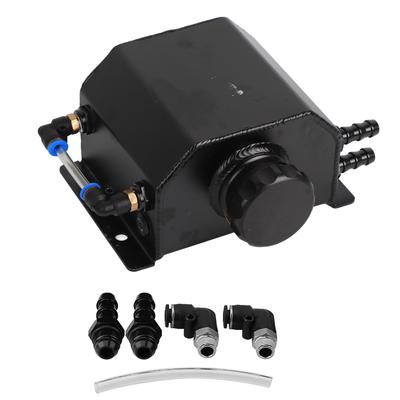 Aluminum Alloy Engine Oil Reservoir Oil Breathable Pot Exhaust Gas Catch Filter Tank Black