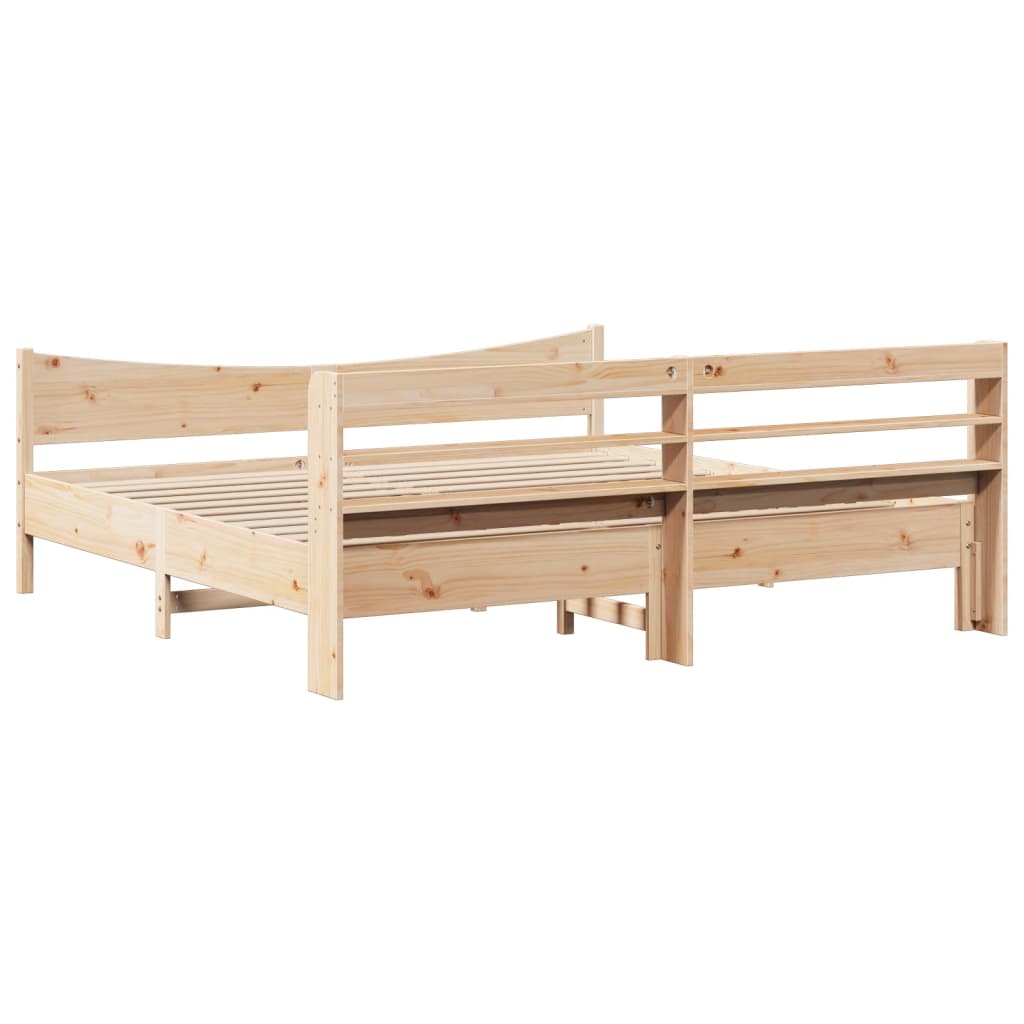Solid Wood Bed with Headboard 180 X 200 Cm Pine