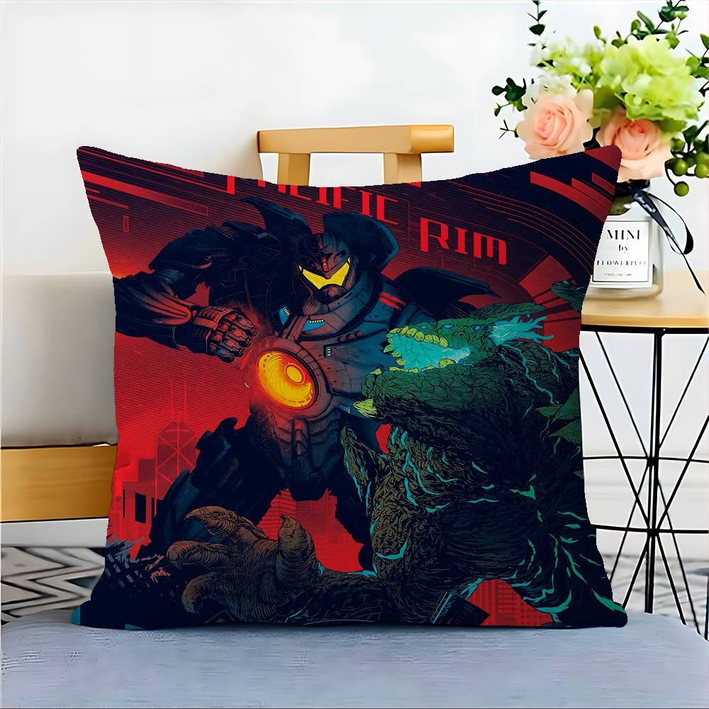 Movie P-Pacific Rims Pillow Covers Cartoon Sofa Decorative Home Double-sided Printing Short Plush Cute Cushion Cover