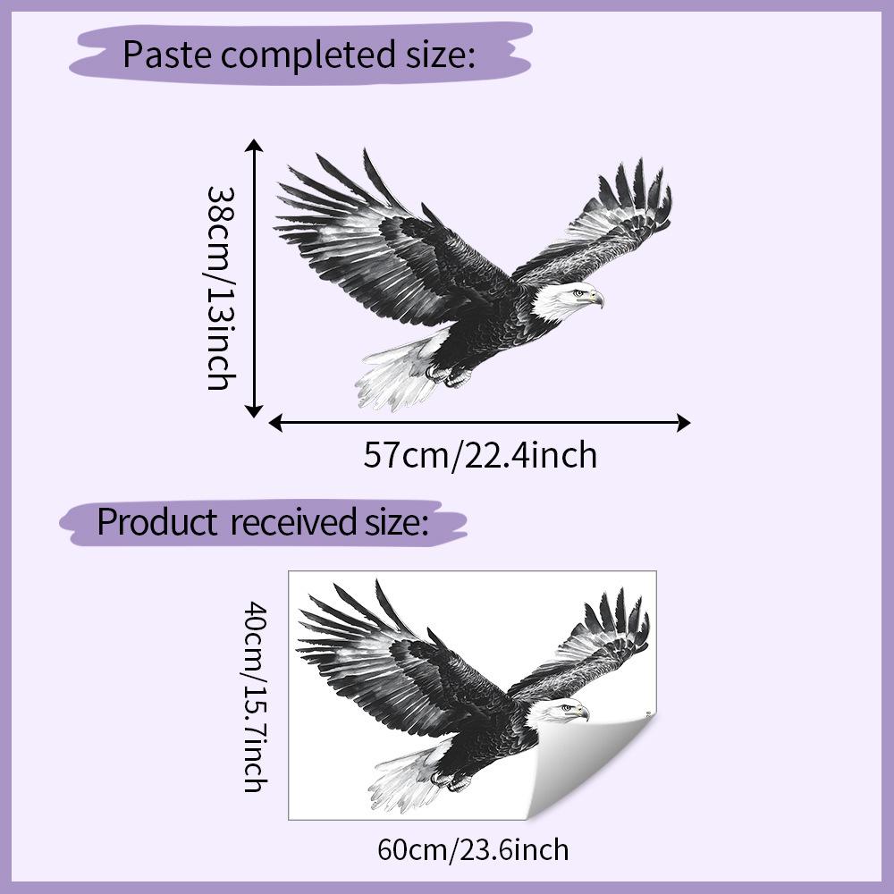 

Soaring Black and White Eagle Wall Stickers, Self-Adhesive Decor for Bedroom Living Room Entryway Dorm Room Decoration 40x60CM різнокольоровий