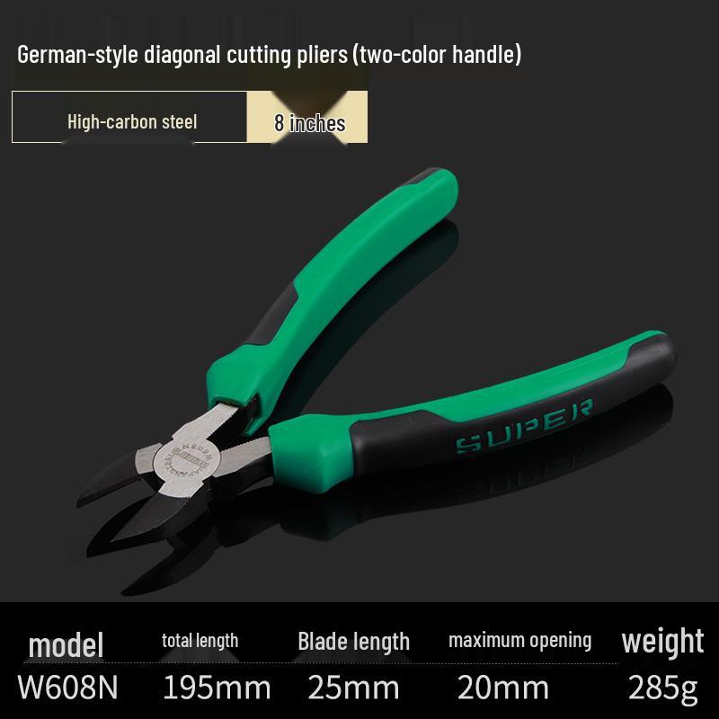 Weleson 6" Diagonal & Flat Nose Cutting Pliers: Nippers & Wire Cutters for Electricians