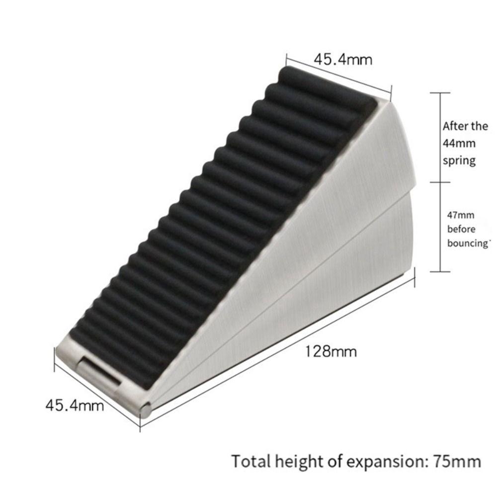 Stainless Steel Door Stop Wedge Non-slip Floor Doorstop Sturdy Spring Door Stopper  Floor Protector