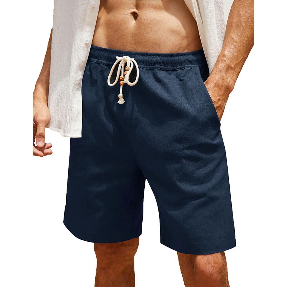 Men's Casual Shorts Summer Fashion Middle Pants Beach Style Simple Loose Drawstring Elastic Waist Jogging Sports