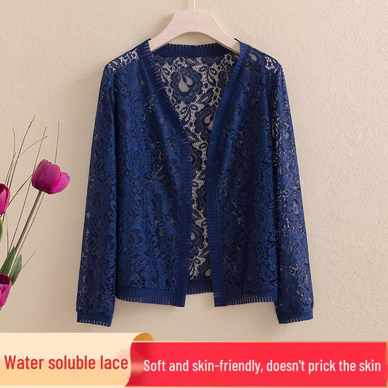 Peacock Lace Cardigan with Three-Quarter Sleeves