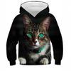 Children's Cute Cat 3D Digital Printed Boys' Personalized Fashion Hoodie Sweatshirt