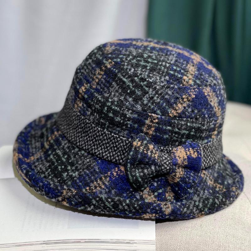 The Elderly Hat Female Grandma Old Lady Autumn and Winter Woolen Warm Cotton Hat Middle-aged and Elderly Mother Foreign Gas Basin Hat Winter Hat