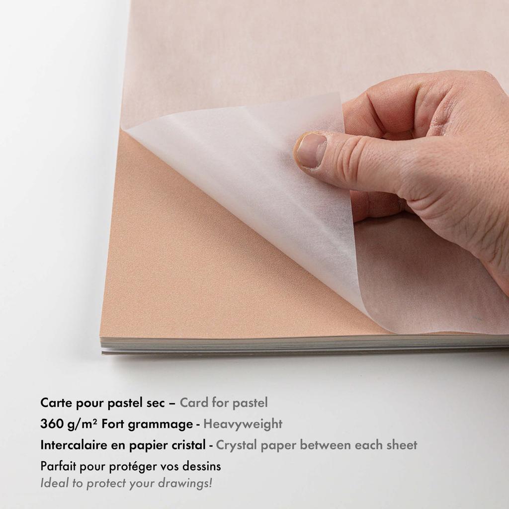 Clairefontaine Pastel Mat 2 12 Pastel Neutral Suitable for Pencils and Colored Clairefontaine Cf96008 No. Block, 30x40cm, Sheets, 360g/m², Paper,