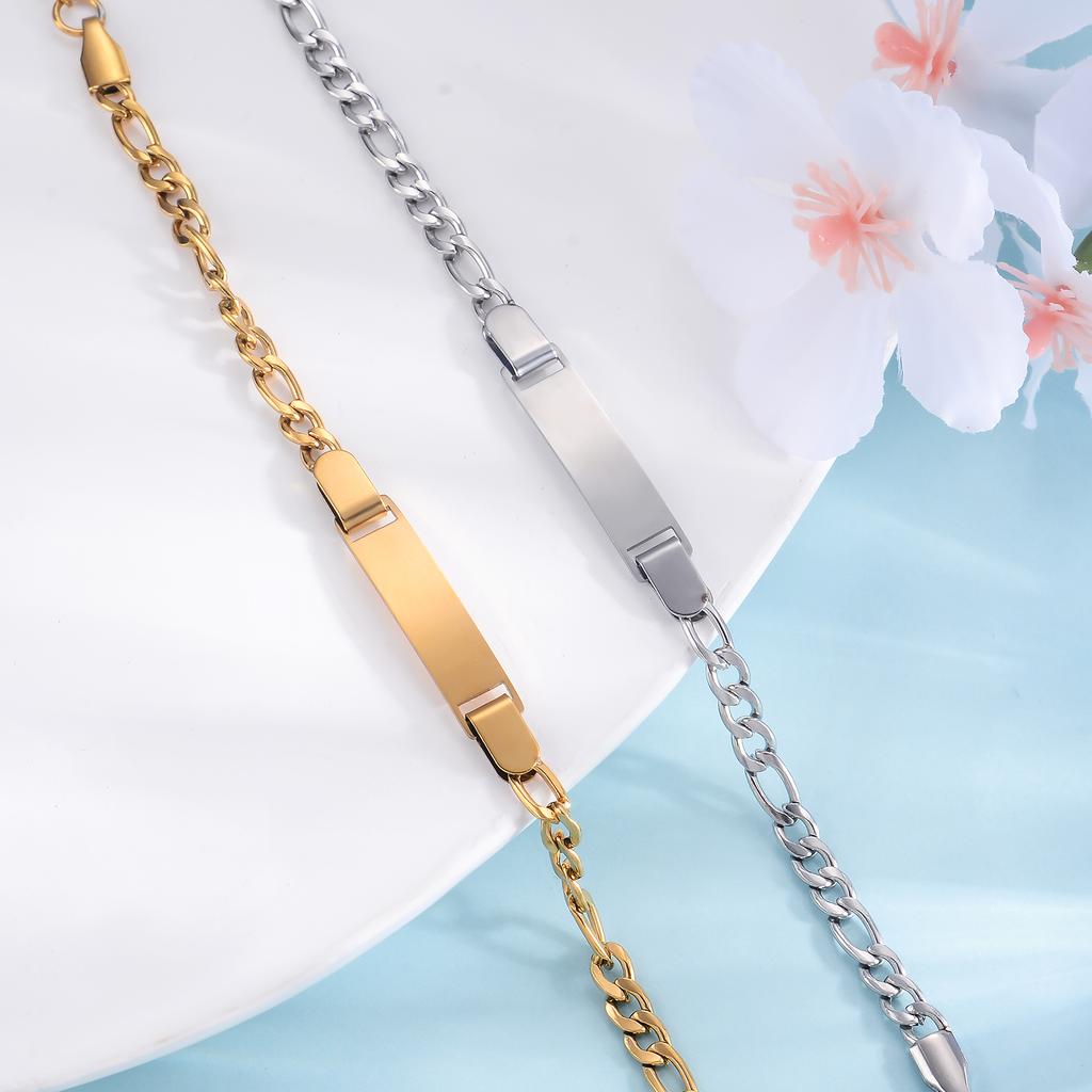 Personalize Custom Baby Girls Name Bracelet Stainless Steel Adjustable Kids Bracelet Gift to New Mom