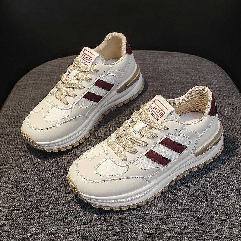 

Женские туфли Forrest Gump на скрытой платформе, новинка начала осени 2025 года, повседневная спортивная обувь для моральной подготовки, нишевые универсальные кроссовки папины кроссовки 40 красный