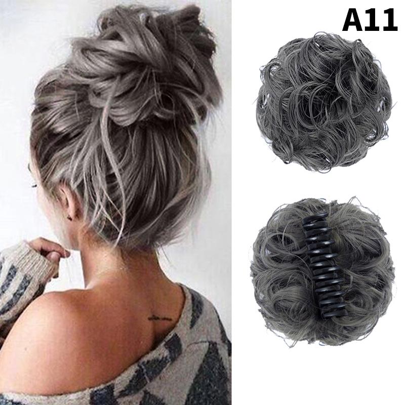 Synthetic Hair Bun Lifelike Messy Curly Wig Ponytail Hair Extensions Gripping Clip Scrunchy Elastic Women Hairpin Styling Tools
