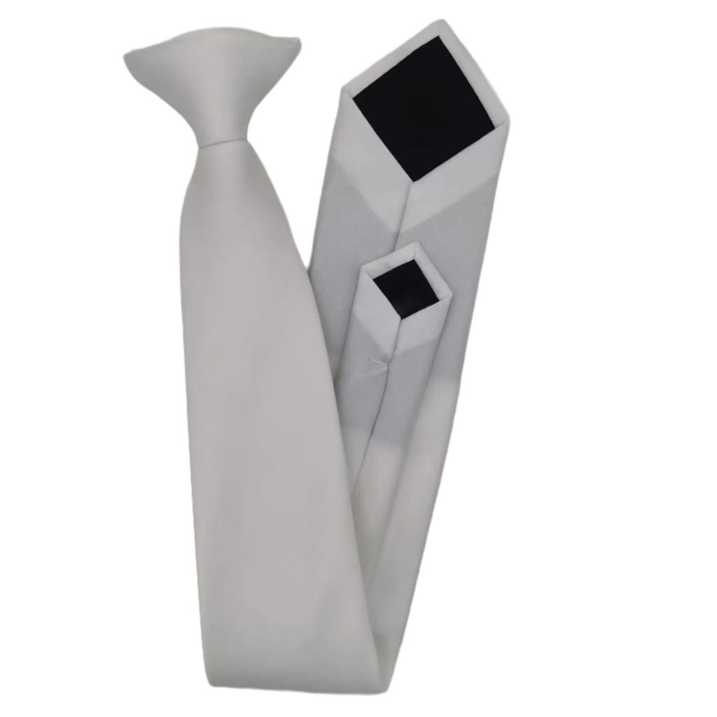 Mens Womens Solid Color Clip On Neck Tie for Uniform Pre Tied Adjustable Necktie for Business Meetings and Formal Event