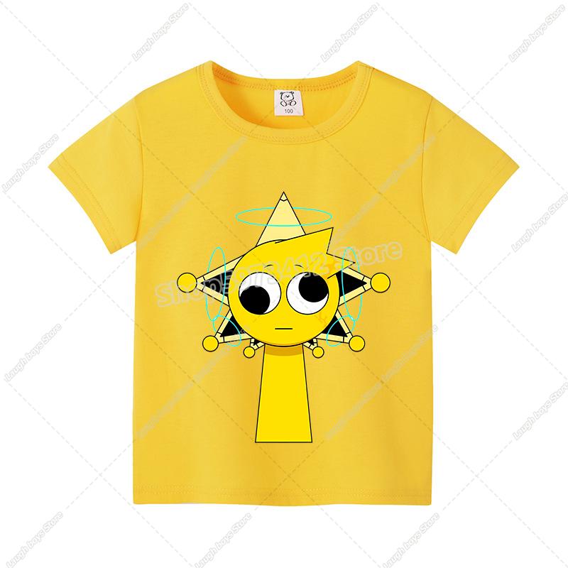 Sprunki T-shirt Boys Girls Tees Cartoon Children Clothes Fashion Casual Anime Printed Cotton Clothing Tops Summer Birthday Gifts