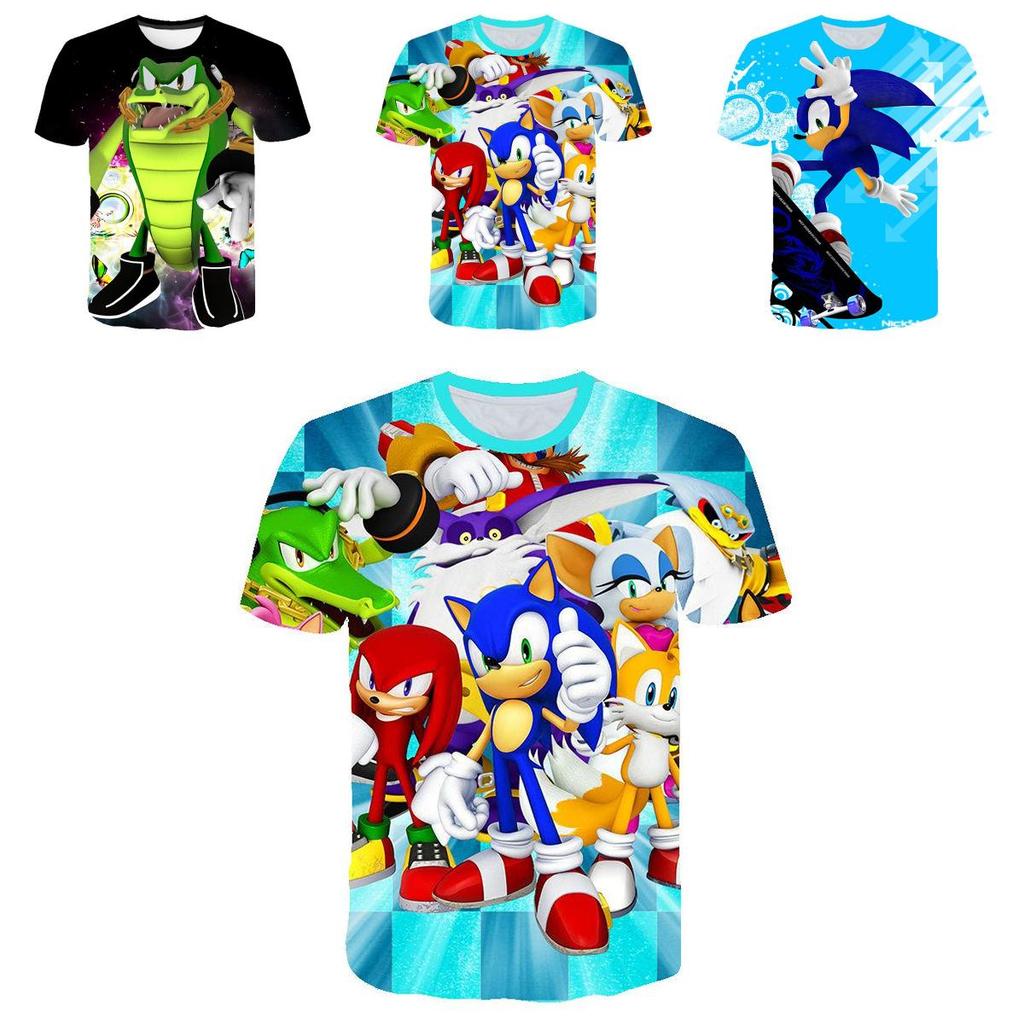 Stylish Sonic The Hedgehog Kids T-shirt With Colorful Cartoon Design For Boys And Girls