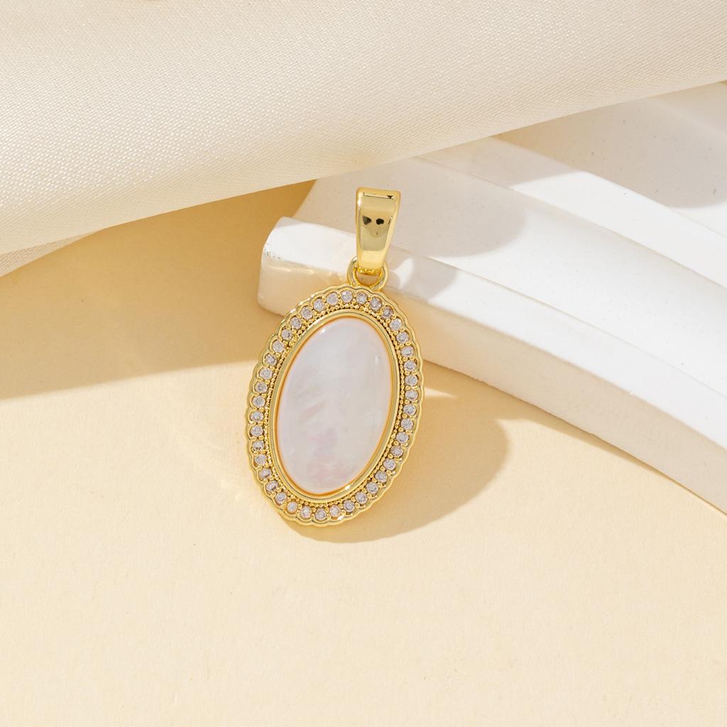 Shell Small Pendant Natural Shell Oval Pendant 28x14mm For Jewelry Making DIY Necklace Earrings Accessory