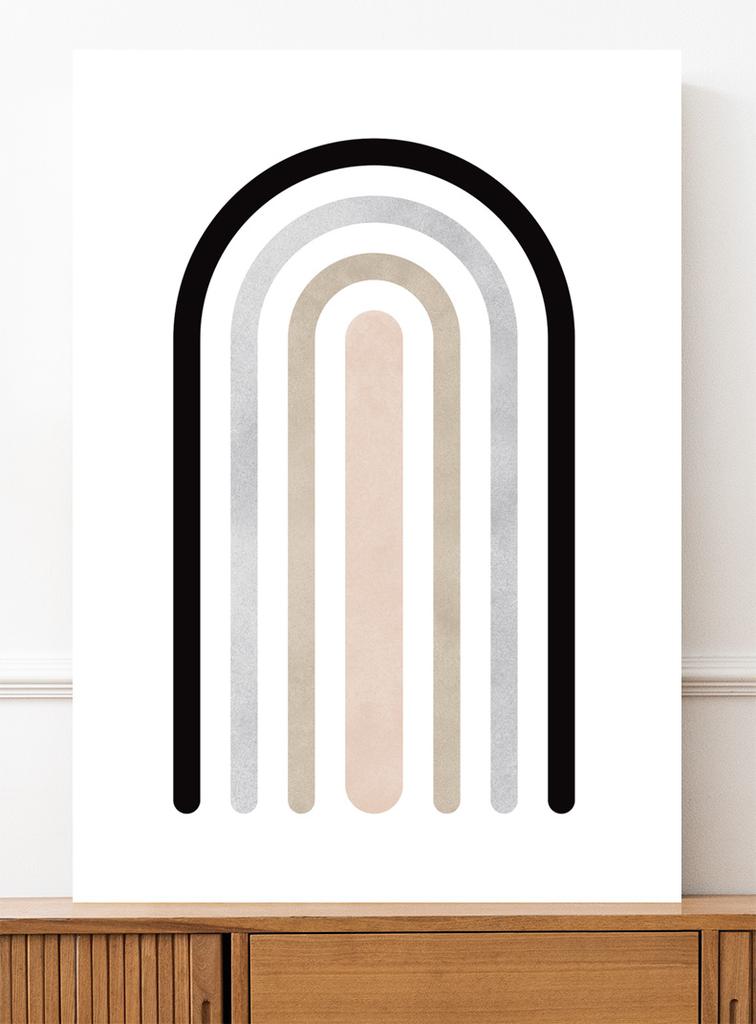Plakat boho geometryczna tęcza