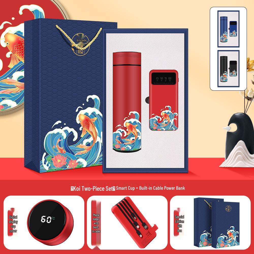 High-End Dragon Boat Festival Thermos Gift Set - Luxurious Business Souvenir for Anniversaries and Events