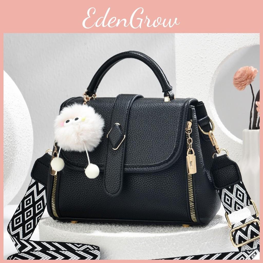 Color Solid Simple Lychee Texture Women Casual Shoulder Bag Pendant With