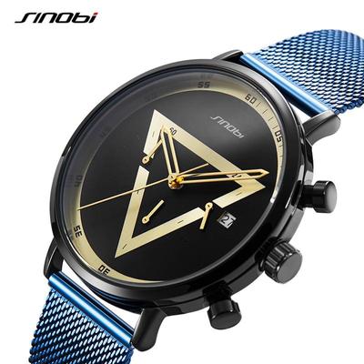 Modne męskie zegarki Kreatywny projekt trójkąta Kwarcowe zegarki na rękę Chronograf Wielofunkcyjne męskie sportowe zegarki dla mężczyzn