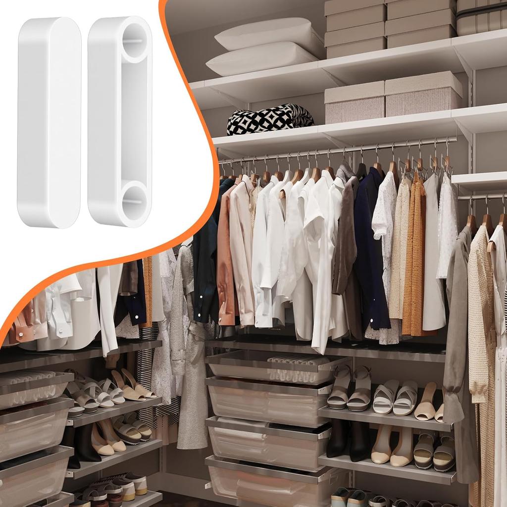 4 Piece Plastic Rod Spacer Caps White Closet Rod End Caps Plastic Wire Shelf End Cap Closet System Parts Accessories Shelf Covers for Wire Shelves