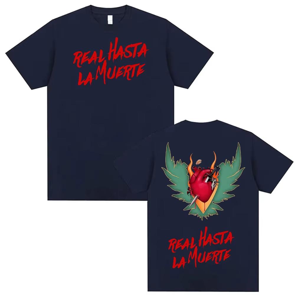 Anuel AA Rhlm 2 Real Hasta La Muerte Print T Shirt Men Women Vintage Pop Music Tshirt Springsummer pure Cotton Streetwear