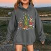 Children's Fashionable Casual Long-sleeved Loose Christmas Print Pullover Hooded Sweatshirt